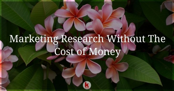 Marketing Research Without The Cost of Money